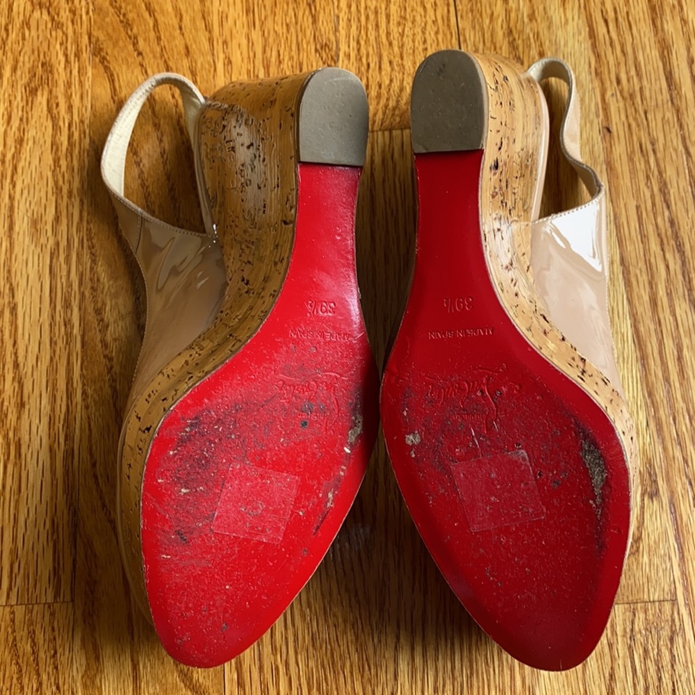 Nude Christian Louboitin Wedge sandals - Picture 5 of 8